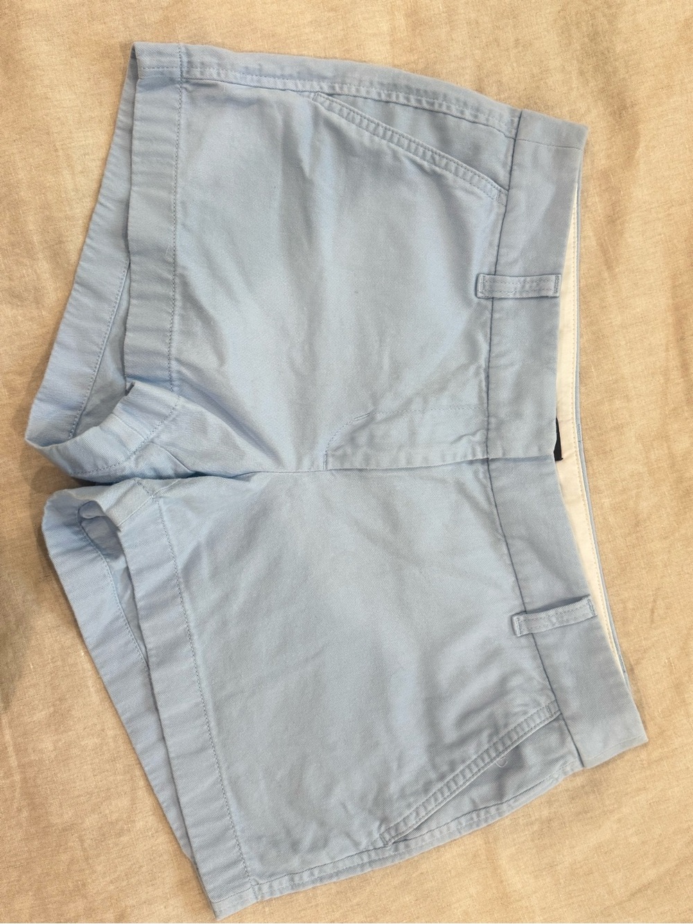 J. Crew Light Blue Flat-Front Cotton Shorts
